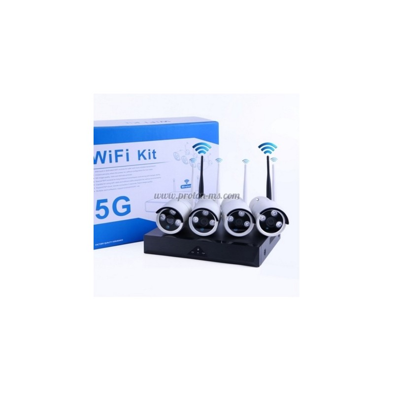 Комплект за Видео Наблюдение 4CH WiFi NVR + 4 IP Wireless Камери