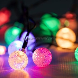 15 LED Лампи на батерия, 1.7 м, цветни, Светеща коледна украса тип въж