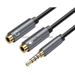 Кабел 3.5мм 4 Pin към 2X3.5мм Female- 0.3м HQ