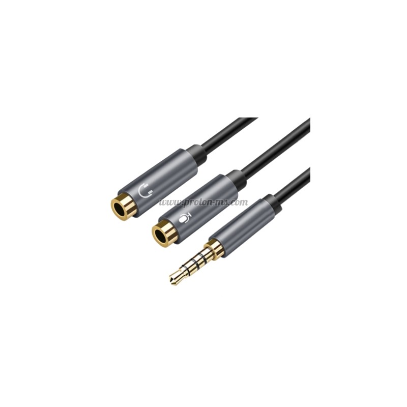 Кабел 3.5мм 4 Pin към 2X3.5мм Female- 0.3м HQ