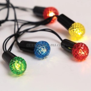 20 коледни декоративни LED лампички vintage акрилни топки на батерия 1.9 m – многоцветни